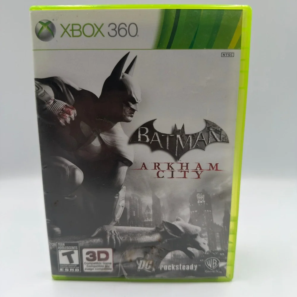 Batman Arkham City Xbox 360 Microsoft Action Adventure Game CIB Cracked Case